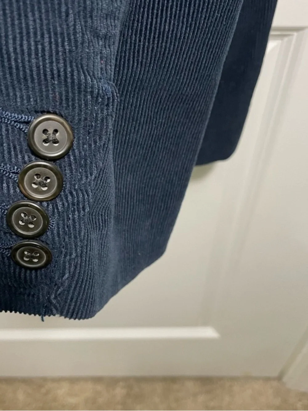 J. Crew Men's Navy Blue Corduroy Blazer Size Large
